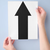 pictogram voor zwarte pijl omhoog flyer (Hand)