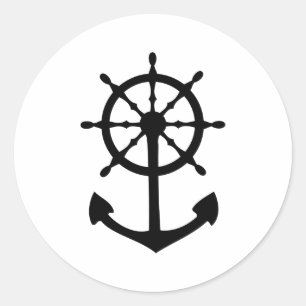 pictogram voor zwarte stuurwielverankering ronde sticker