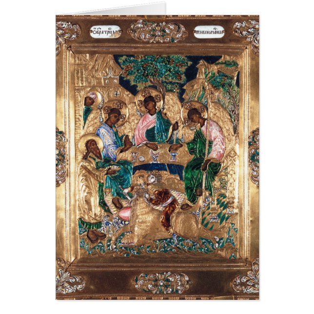 Pictogram waarin Abraham en de Drie Angels worden  (Voorkant)