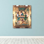 Pictogram waarin Abraham en de Drie Angels worden Canvas Afdruk (Insitu (Houten vloer))