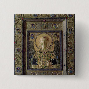 Pictogram waarin de Archangel Michael wordt afgebe Vierkante Button 5,1 Cm