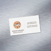 Pictogram wasprogramma | Achtergrond papierstructu Magnetisch Visitekaartje (Voorbeeld)