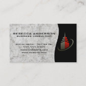 Pictogram wolkenkrabber / beursgrafiek visitekaartje (Voorkant)