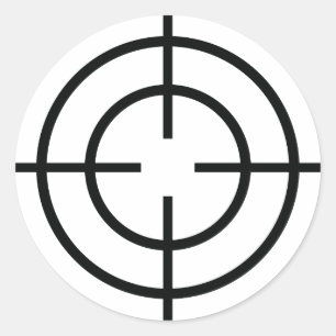 Pictogram zwarte sluipschutter ronde sticker