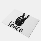 Pictogramhandvredesbord met tekst "PEACE" Deurmat (Schuin)