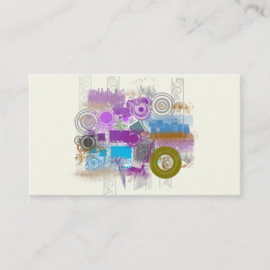 Pictogrammen - Retro Grunge - Kaarten voor bedrijf Visitekaartje (Voorkant)