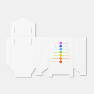 Pictogrammen van Chakra met respectieve kleuren Bedankdoosjes