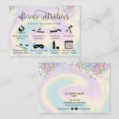 Pictogrammen van de streepjesverlengingen van de h visitekaartje (Voorkant / Achterkant)