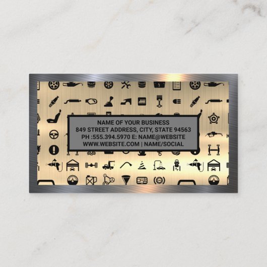 Pictogrammen voor automatische service | Metalen a Visitekaartje (Achterkant)