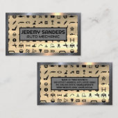 Pictogrammen voor automatische service | Metalen a Visitekaartje (Voorkant / Achterkant)