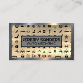 Pictogrammen voor automatische service | Metalen a Visitekaartje (Voorkant)