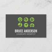 Pictogrammen voor landschapsontwerp visitekaartje (Voorkant)