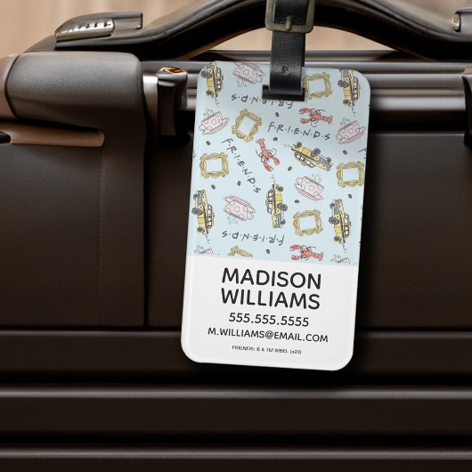 Pictogrampatroon FRIENDS™ Waterverf Bagagelabel
