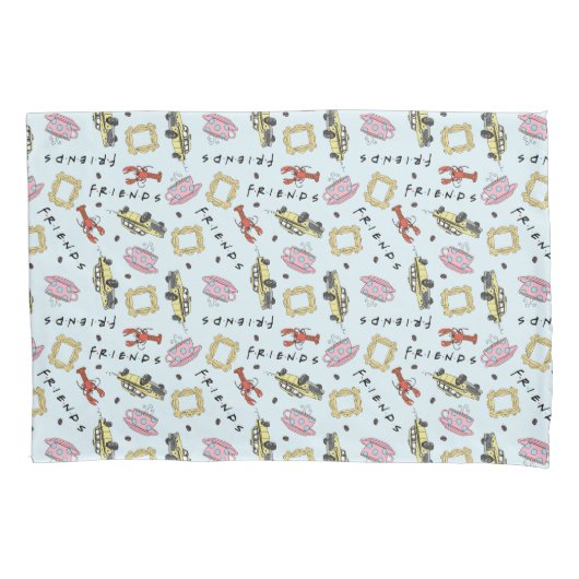 Pictogrampatroon FRIENDS™ Waterverf Kussensloop (Voorkant)