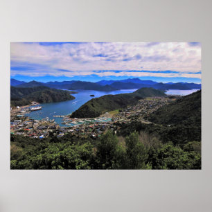 Picton en Marlborough Sound Poster