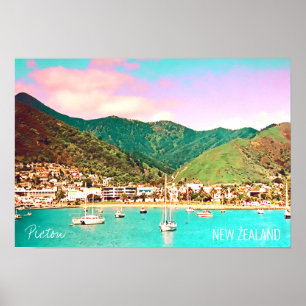 Picton Harbor Nieuw-Zeeland Poster