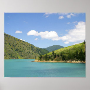 Picton, Nieuw-Zeeland. De gateway tussen Noord Poster