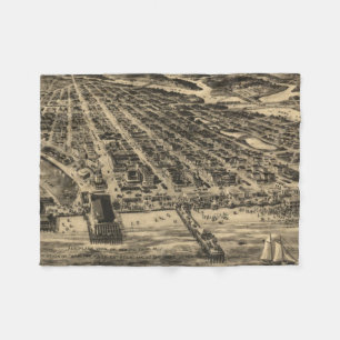  Pictorial Map of Asbury Park NJ (1910) Fleece Deken