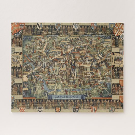 Pictorial Map of Cambridge, Engeland Legpuzzel (Horizontaal)