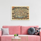 Pictorial Map of Cambridge, England Canvas Afdruk (Insitu (Woonkamer))