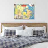 Pictorial Map of Canada - Landmarks Canvas Afdruk (Insitu (Slaapkamer))