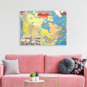 Pictorial Map of Canada - Landmarks Canvas Afdruk (Insitu (Woonkamer))