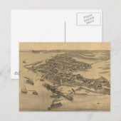 Pictorial Map of Cedar Key FL (1884) Briefkaart (Voorkant / Achterkant)