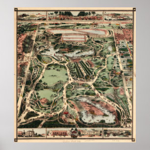  Pictorial Map of Central Park NYC (1860) Poster