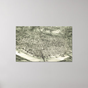  Pictorial Map of Cincinnati (1900) Canvas Afdruk