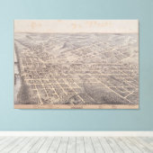  Pictorial Map of Dallas Texas (1872) Canvas Afdruk (Insitu (Houten vloer))