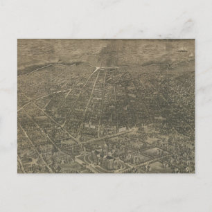 Pictorial Map of Denver Colorado (1887) Briefkaart