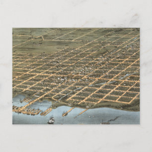 Pictorial Map of Erie Pennsylvania (1870) Briefkaart