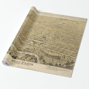 Pictorial Map of Fort Worth Texas (1876) Cadeaupapier
