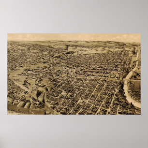  Pictorial Map of Fort Worth TX (1891) Poster