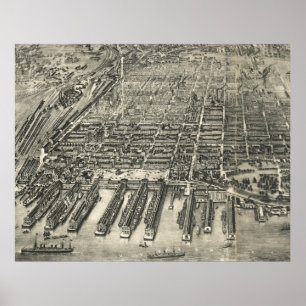 Pictorial Map of Hoboken NJ (1904) Poster