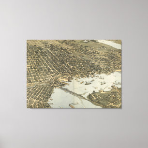 Pictorial Map of Jacksonville FL (1893) Canvas Afdruk