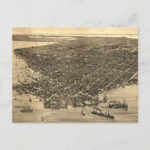  Pictorial Map of Key West FL (1884) Briefkaart