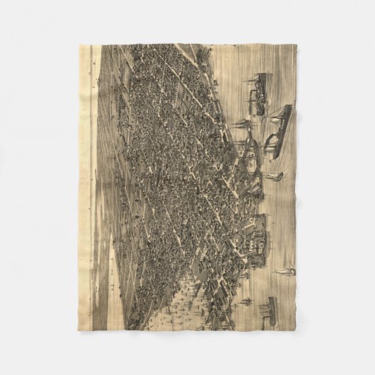  Pictorial Map of Key West FL (1884) Fleece Deken (Voorkant)