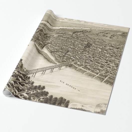 Pictorial Map of Laredo Texas (1892) Cadeaupapier (Uitgerold)