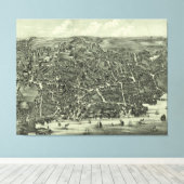  Pictorial Map of Marblehead MA (1882) Canvas Afdruk (Insitu (Houten vloer))