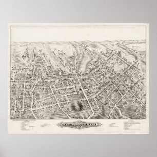 Pictorial Map of Marlborough MA (1878) Poster