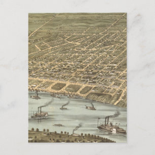  Pictorial Map of Memphis Tennessee (1870) Briefkaart