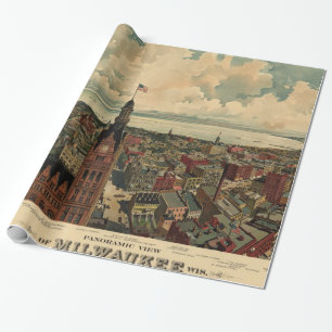 Pictorial Map of Milwaukee WI (1898) Cadeaupapier