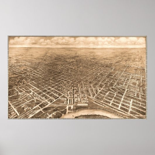 Pictorial Map of Montgomery Alabama (1912) Poster (Voorkant)