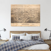 Pictorial Map of Morristown NJ (1876) Canvas Afdruk (Insitu (Slaapkamer))
