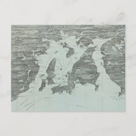  Pictorial Map of Narragansett Bay (1907) Briefkaart (Voorkant)