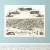 Pictorial Map of Narragansett RI (1888) Canvas Afdruk (Insitu (Houten vloer))