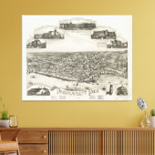 Pictorial Map of Narragansett RI (1888) Canvas Afdruk (Insitu (Woonkamer))