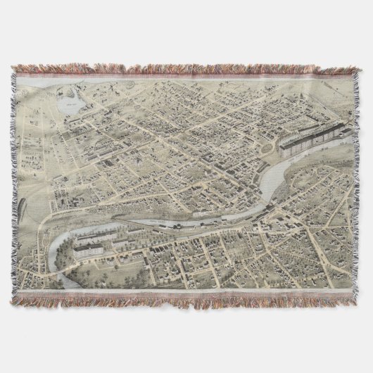  Pictorial Map of Nashua NH (1875) Deken (Voorkant)
