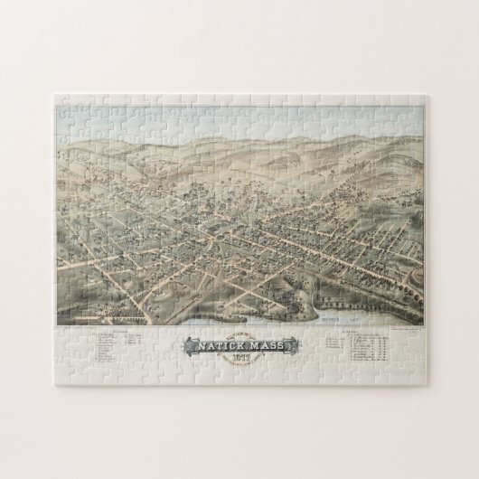 Pictorial Map of Natick MA (1877) Legpuzzel (Horizontaal)